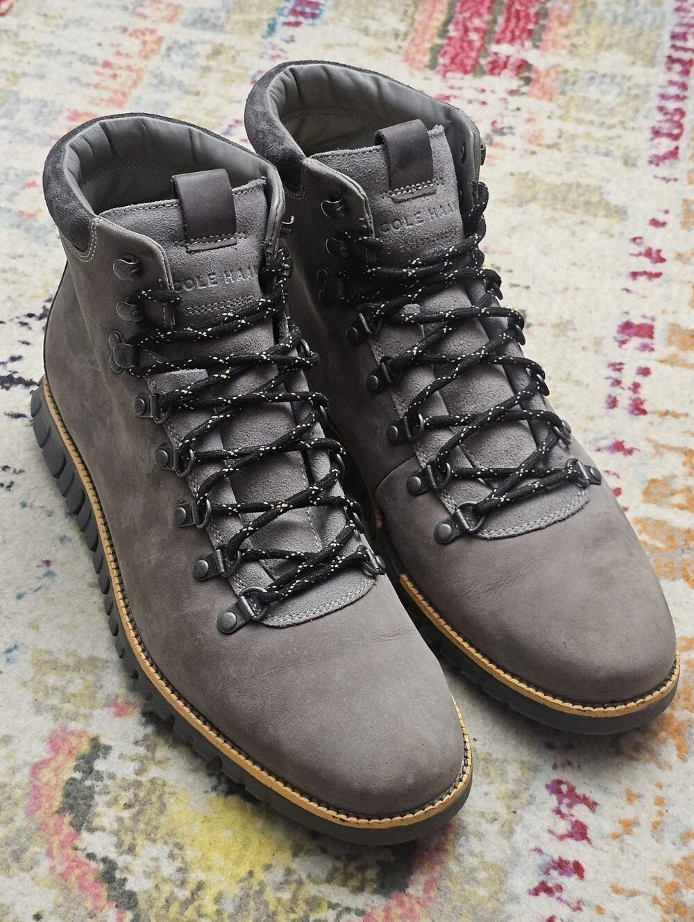 Cole Haan Zerogrand Boots Mens 11.5 Gray Water Resistant Trail Hiking C28735